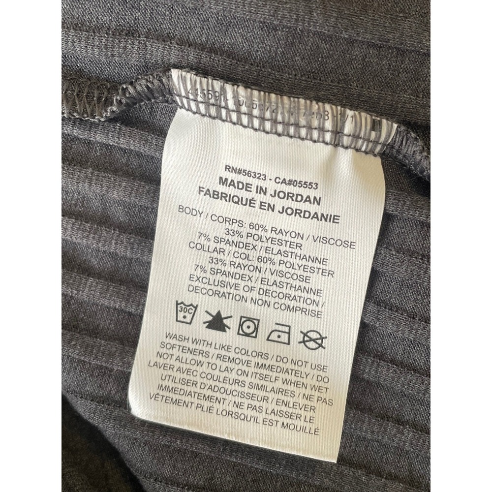 Nike Yoga Ribbed Shawl Collar Sweater Top Women's Size M Gray Long Sleeve - Picture 5 of 7